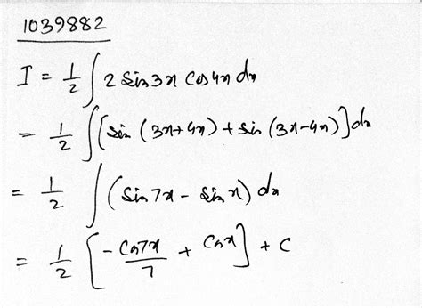 Find The Integrals Of The Function Sin 3x Cos 4x