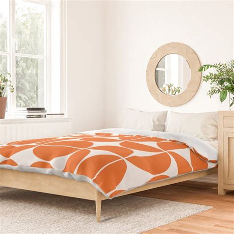 Mid Century Modern Geometric 04 Orange Duvet Cover Home Interior Farben