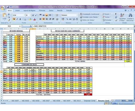 Planilha Para Controle De Frotas Transporte Caminh Es R Em