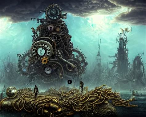 Steampunk Biopunk Clockpunk Underwater End Of The Stable Diffusion