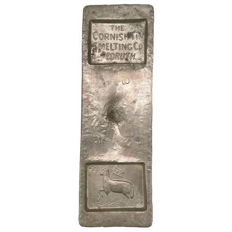 Lot 261 A Cornish Tin Smelting Co Polished Tin Ingot