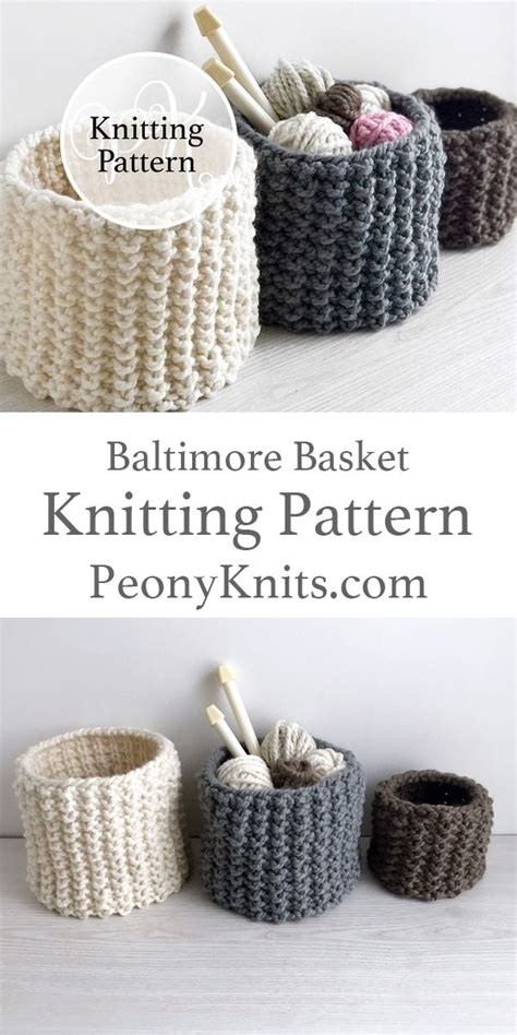 Baltimore Basket Knitting Pattern Small Knitting Projects Knit