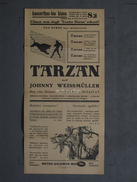 TARZAN THE APE MAN (1932) Original Swedish Movie Poster For Sale