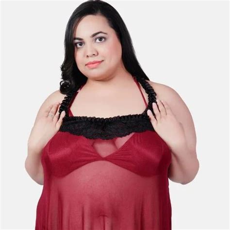 Plus Size Sexy Babydoll Honeymoon Red Night Dress For Women K Kw At Rs