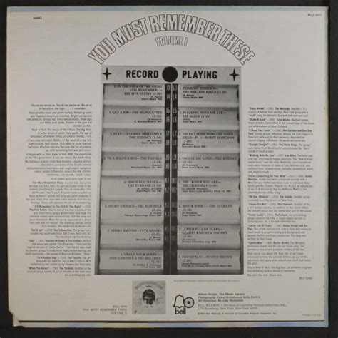 VARIOUS You Must Remember These Vol 1 BELL 12 LP 33 RPM EBay