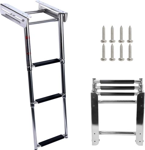 Amarine Made Boat Ladder Stainless Steel 4 Step Telescoping