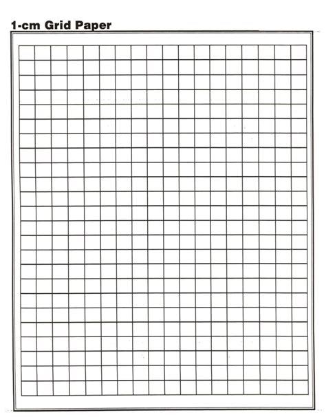 4 Free Printable 1 Cm Centimeter Graph Paper 1 Cm Grid With Regard