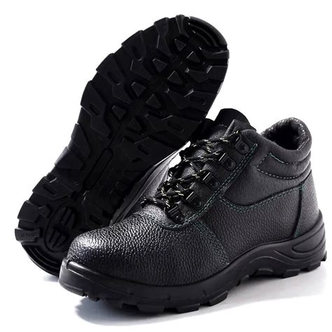 China Black Leather Men Safety Shoes Men Safety Work Boots In Guangzhou China Safety Shoes And