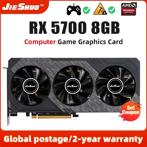 JIESHUO AMD RX 5700 8GB GDDR6 256Bit GPU Rx5700 8g Para Ordenador De