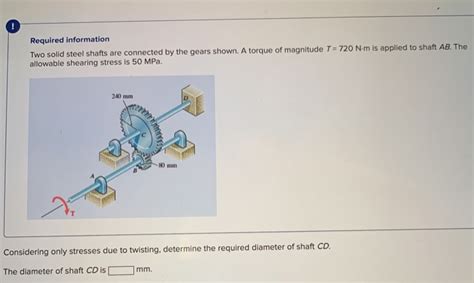Solved Required Information Two Solid Steel Shafts Are Chegg