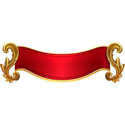 Red Gold Banner Ribbon Clipart 24637760 Png