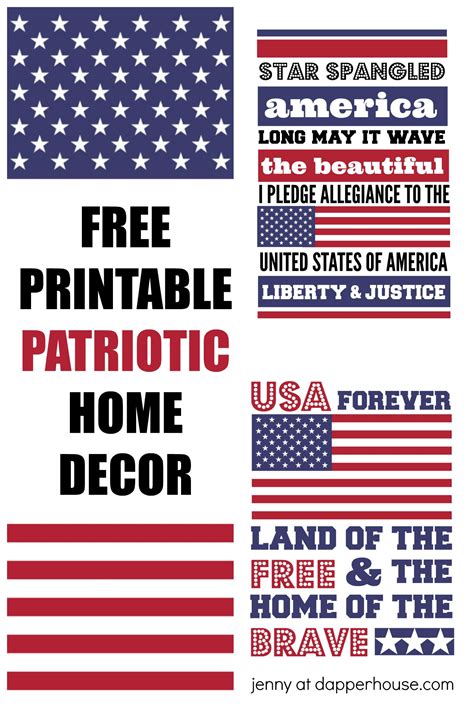 Free Printables Patriotic Home Decor Art To Print And Frame Jenny At