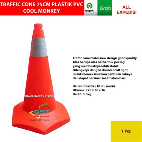 Jual Traffic Cone Cm Plastik Pvc Cool Monkey Kerucut Pembatas Jalan