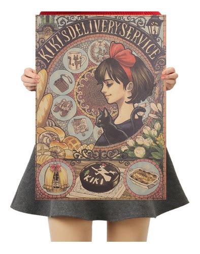 Poster Decorativo Pel Cula Kiki Studio Ghibli Retro Meses Sin