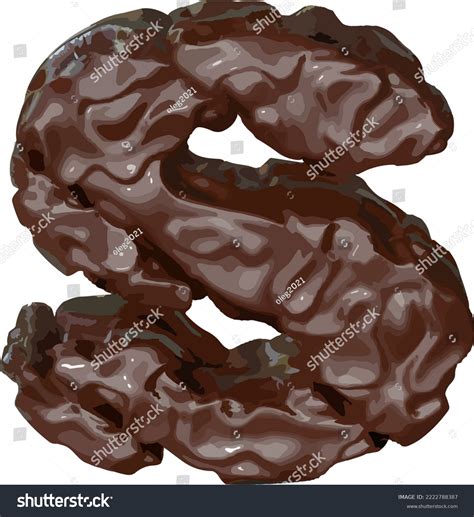 Symbol Made Chocolate Letter S Stock Vector Royalty Free 2222788387