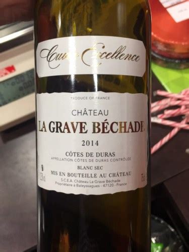 Château La Grave Béchade Cuvée Excellence Côtes de Duras Blanc Sec