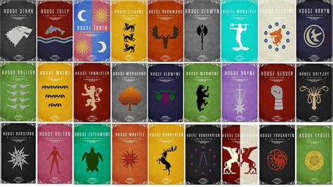 The Great Houses Of ASOIAF Game Of Thrones Poster Game Of Thrones