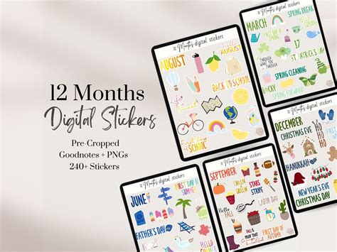 Goodnotes Calendar Stickers Holiday Planner Stickers Monthly Holiday ...