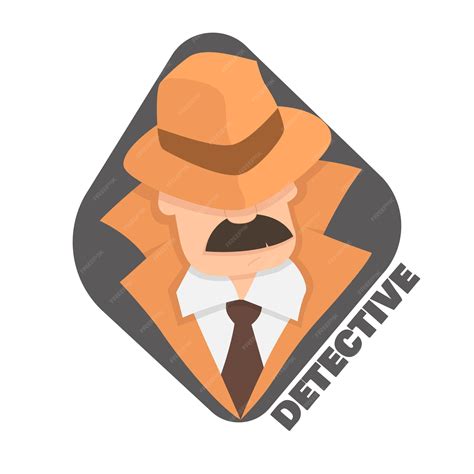 Premium Vector Detective Cartoon With Cute Pose