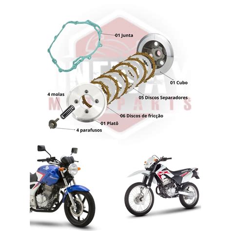 Kit Embreagem Completa Montada cbx 250 twister xr 250 tornado 01 á 08