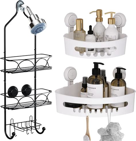 Amazon Leverloc Corner Shower Caddy Suction Cup Tiers Shower