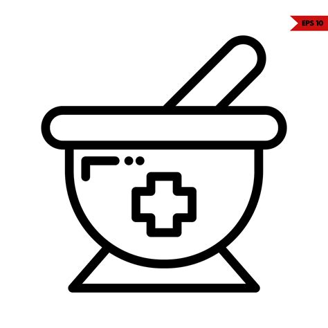 Medicine In Bowl Line Icon 20693179 Vector Art At Vecteezy