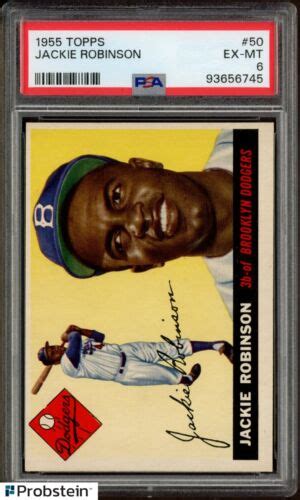 Topps Jackie Robinson Brooklyn Dodgers Hof Psa Looks Nicer