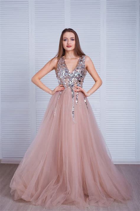 Beauty Brunette Model Woman In Evening Dress Beautiful Fashion Luxury Makeup And Hairstyle