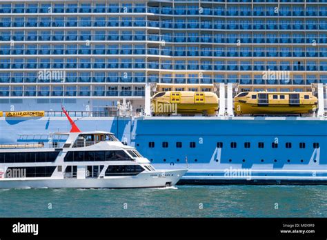 Multi Storey Side Of Royal Caribbean S Ovation Of The Seas Cruise Ship