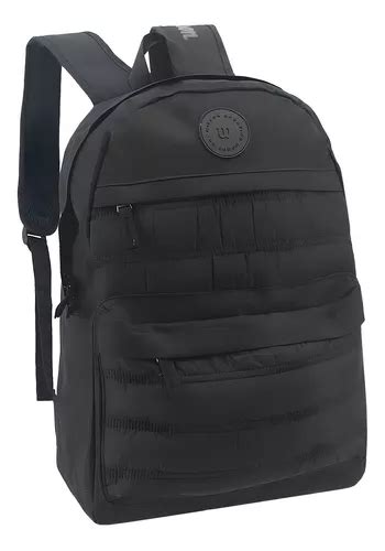 Mochila Wilson Urbana Deportes Gym Porta Notebook Escolar Color Negro