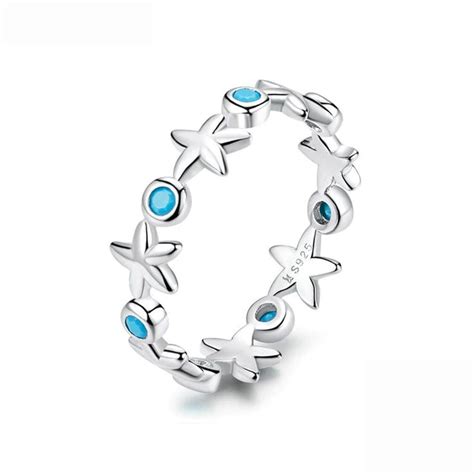 Aqua Blue Starfish Ring Citrus Reef