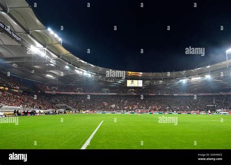 Night Shot Mercedes Benz Arena Stuttgart Baden Wuerttemberg Germany