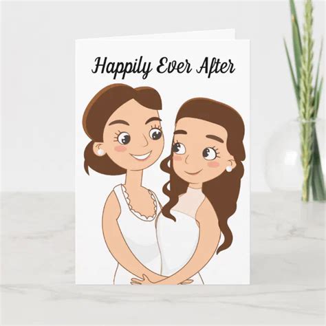 Happily Ever After Lesbian Wedding Congratulations Card Zazzle