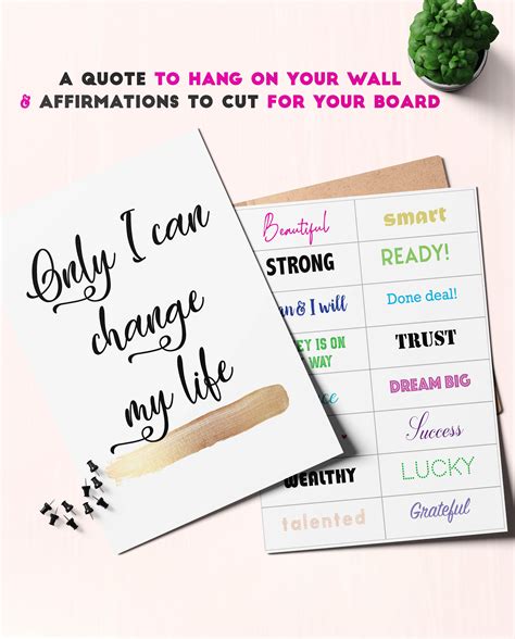 2023 Vision Board Kit Printable Goal Planner Quote Cards Etsy UK