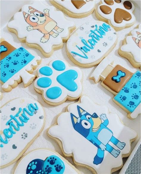 1 Dozen Bluey Themed Sugar Cookie Etsy