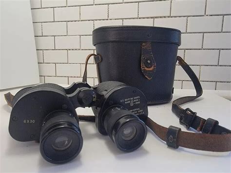 Rare Wwii Binocular Us Navy Bu Ships Mark33 Mod 1 N 1943 With Original Case Ebay