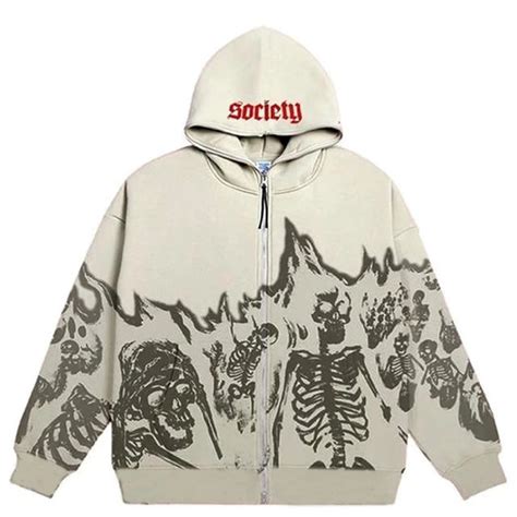 Unisex Burning Skeletons Print Hoodie Skeleton Hoodie Hoodies Men