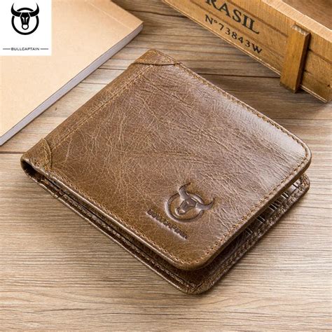 BULLCAPTAIN Real Genuine Leather Mens Wallet Premium Product Cowhide