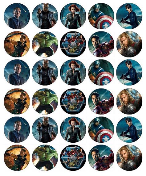 X Avengers Marvel Edible Cupcake Toppers Wafer Paper Fairy Cake