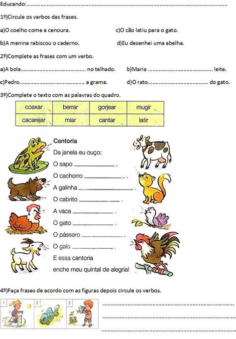 BEL CARDOZO ATIVIDADE VERBO Atividades Verbos Verbo Atividades