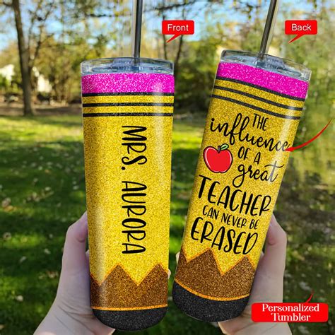 Personalized Teacher Tumbler The Influence Of A Great Teacher Etsy