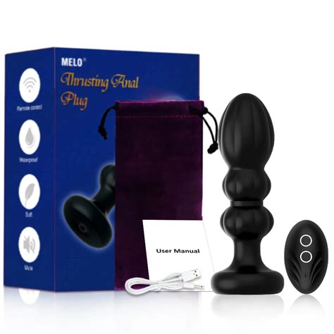 Remote Control Anal Plug Silicone Thrusting Butt Plug Modes Vibration