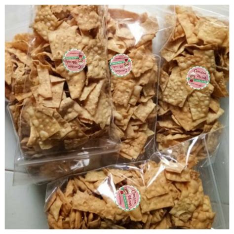 Jual Keripik Pangsit Bawang 500 Gr Pangsit Bawang Kerupuk Bawang