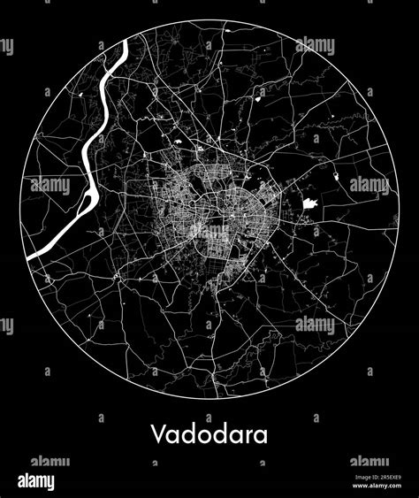 City Map Vadodara India Asia Vector Illustration Stock Vector Image