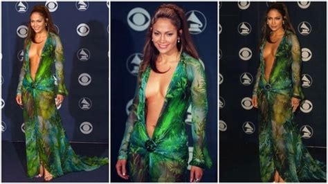 Grammy Awards When Jennifer Lopez S That Green Versace Dress For