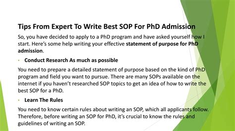Ppt How To Write Best Sop For Phd Admission Powerpoint Presentation