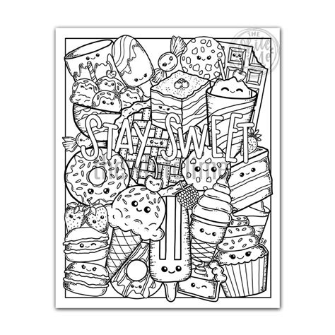 Stay Sweet Coloring Page Kawaii Coloring Page For Kids And Adults