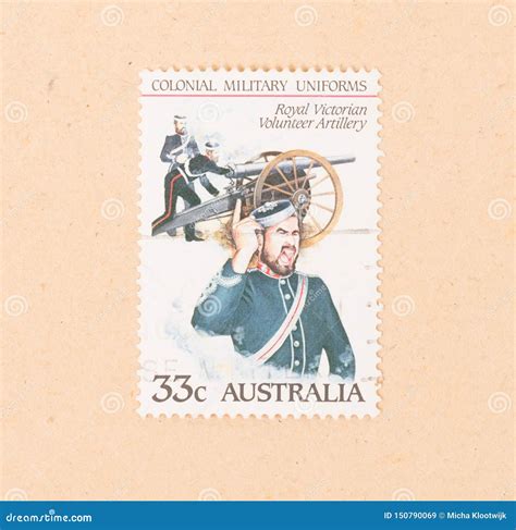 A Stamp Printed In Australia Shows A Military Uniform Circa 1980