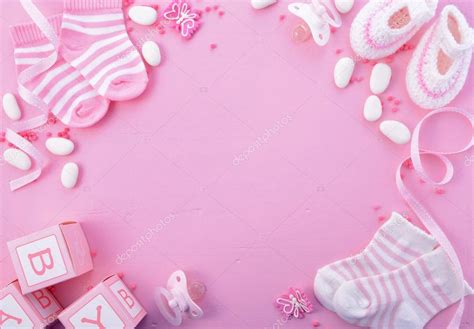 Pink Baby Shower Nursery Background Stock Photo by ©amarosy 118355596