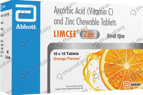 Buy Limcee Zinc Orange Flavour Strip Of 15 Chewable Tablets Online At